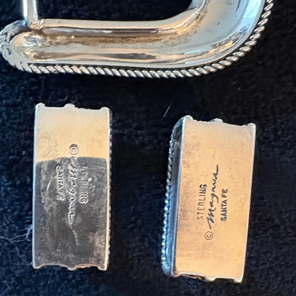 Douglas Magnus collectible “Roy Rogers” sterling 4 pc Buckle set w/ Star Accents